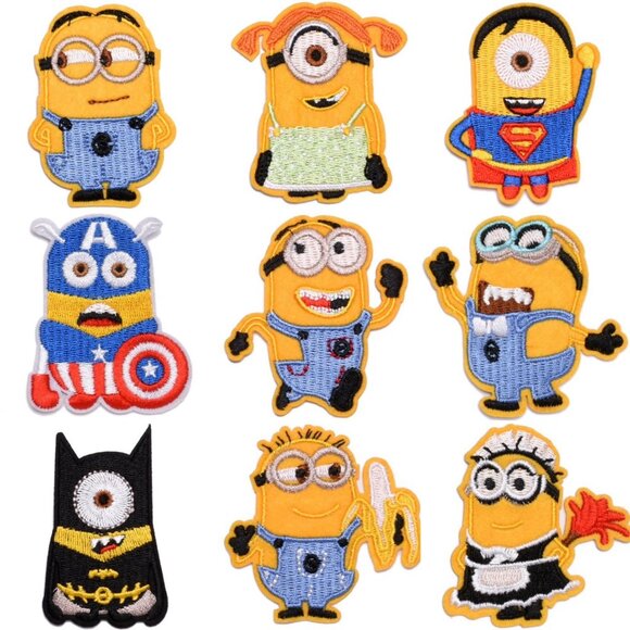 Set of 9 Minions Iron on Patches - Picture 1 of 10